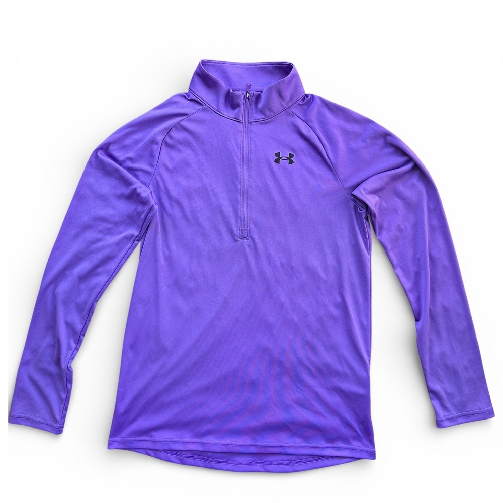 Under Armour 1/2‎ Zip Pullover Women YXL Purple Excellent Tech 2.0 1363286